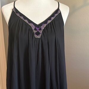Black Beaded Sleeveless Top